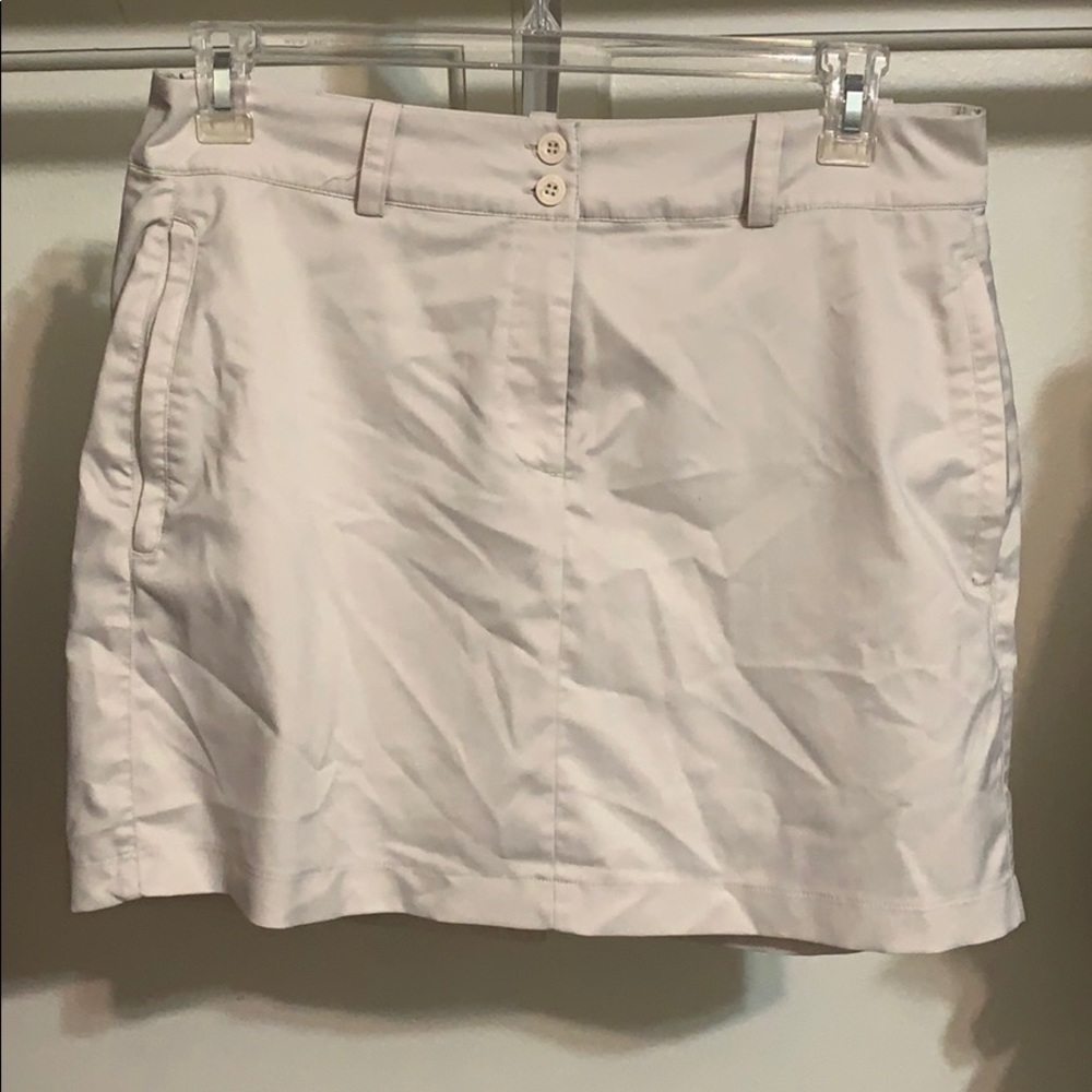 Khaki colored golf skirt